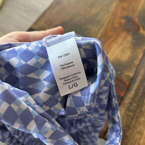 Revolve L*Space Womens L Twist Of Fate Sports Bra Purple Checkered Athletic Yoga - Picture 10 of 10